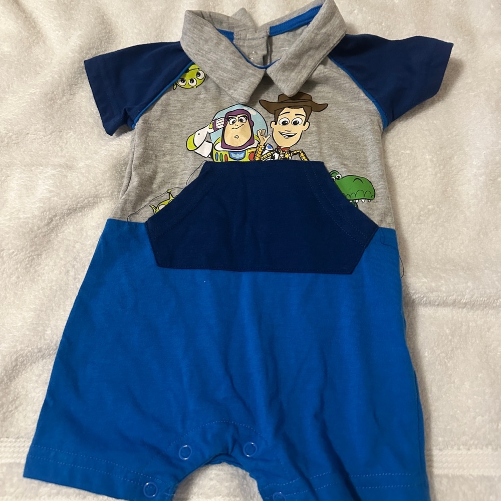 Disney baby Toy story romper blue gray 6 months woody buzz light year